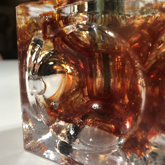 Image 1 of Table Lamp - Cube - Fractal Resin - Polished Steel - 1970