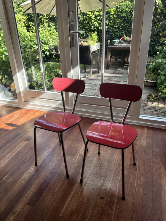 Image 1 of 2 sedie in Formica rossa
