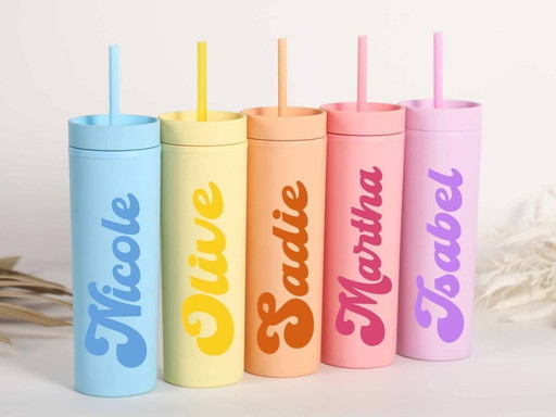 Personalized Tumblers with Lid and Straw,Custom Skinny Tumbler ,Bachelorette Party,Wedding Party water glass Gifts,Bridesmaid Tu