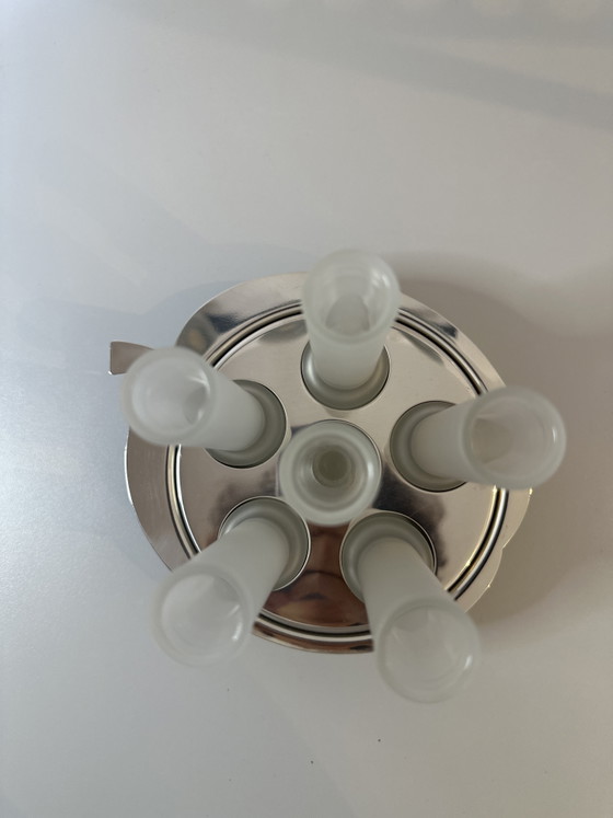 Image 1 of  Set da liquore vintage MORINOX anni 70 80 acciaio 18/10 e vetro acidato (6 pezzi)
