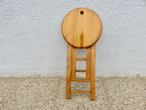 Taburete plegable al estilo de Roger Tallon o Adrian Reed, años 70-80. – Wood (photo 11 of 11)