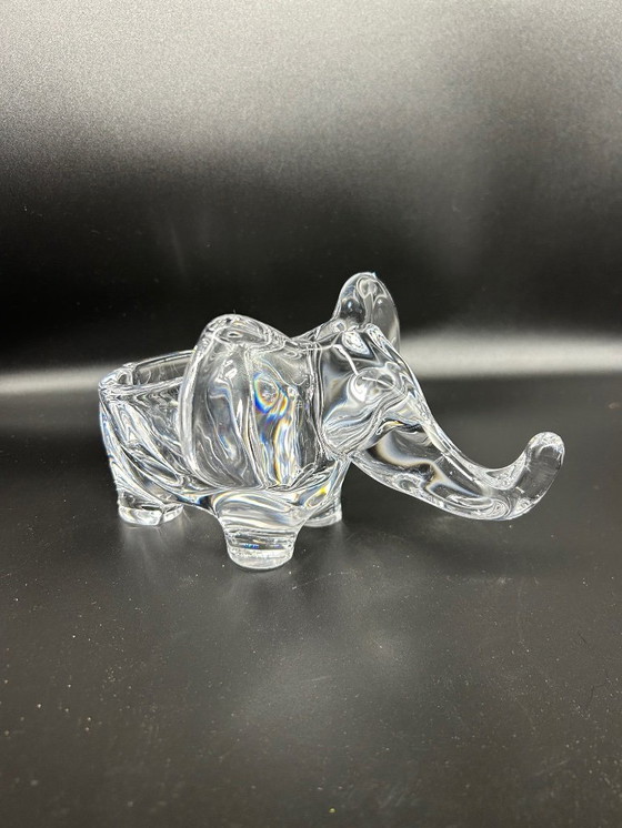 Image 1 of Grande portaoggetti in cristallo a forma di elefante