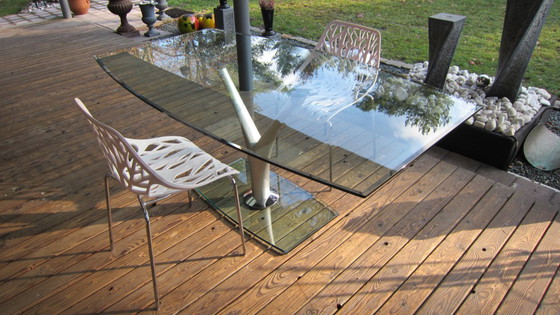 Image 1 of Glazen Design tafel "Rolf Benz" type 1210. Prachtige staat!