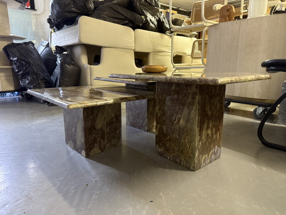 Image 1 of Trio di nidi in marmo - Avena/verde/salmone/grigio