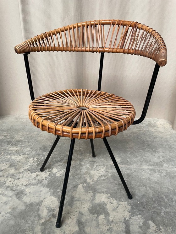 Image 1 of Vintage Dirk Van Sliedregt - Jonkers Noordwolde Rattan Chair