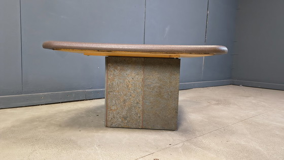 Image 1 of Vintage triangular brutalist coffee table, 1970s