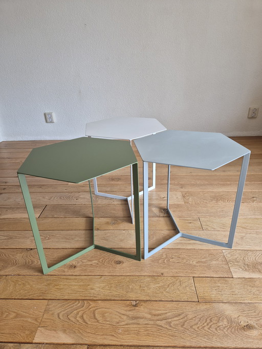 Set of three metal side tables Zuiver matrix
