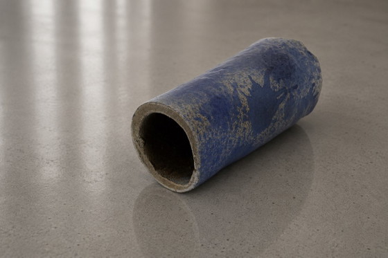 Image 1 of Vintage Natural Scandinavian Modern Blue Clay Ceramic Vase, 1960s