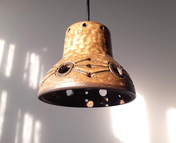 Image 1 of Hannie Mein Vintage Ceramic Pendant Lamp, Earthenware MCM Lamp, Ceramic Retro Lamp