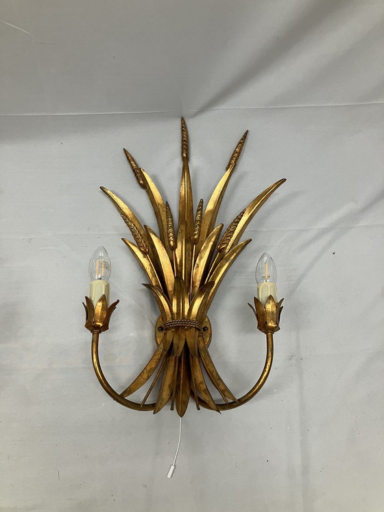 Image 1 of Vintage Hans Kögl Wheat Sheaf korenaar wandlampen MCM