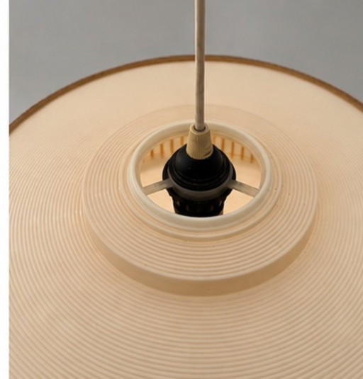 Suspension Philips vintage milieu du siècle avec abat-jour en fibres naturelles tissées – hanglampen, Plastic (photo 2 of 15)