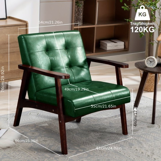 Image 1 of Vintage Faux Leather Living Room Armchair
