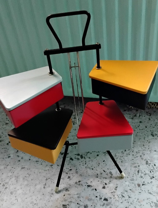 Vintage sewing stand from Metalux from 1950
