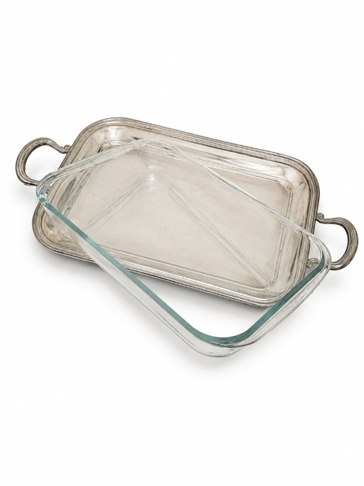 Silberner Metall-Auflaufformenhalter – keukenaccessoires (photo 2 of 9)