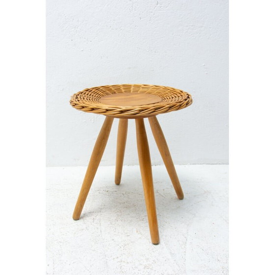 Image 1 of Vintage rattan stool by Jan Kalous for ÚLUV, Czechoslovakia 1960s