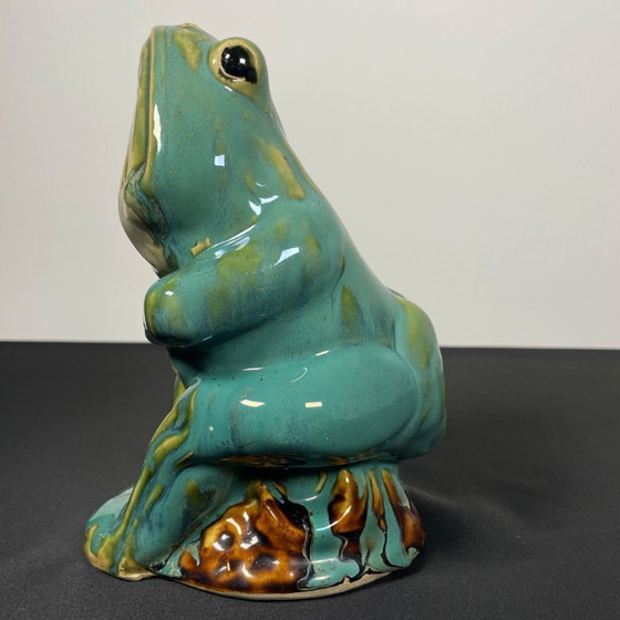 Image 1 of 20e Eeuw Europees Majolica Geglazuurd Keramisch Kikkerbeeldje