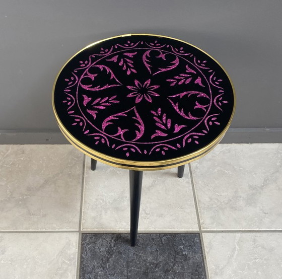 Kleine ronde glazen plantentafel uit de jaren 60 – Glass, Metal (photo 6 of 12)
