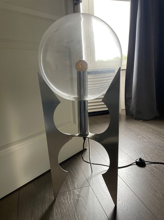 Space age Floor light - 60s/70s beautiful vintage lamp – Aluminium, Glass (photo 3 of 5)