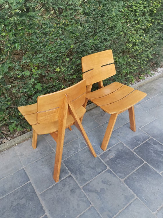 Image 1 of 4x Holzstuhl von Hans Anliker für Horgen Glarus