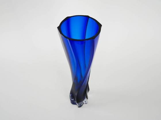 Image 1 of Kobaltblaue Vase, dänisches Design, 1970er Jahre, hergestellt in Dänemark