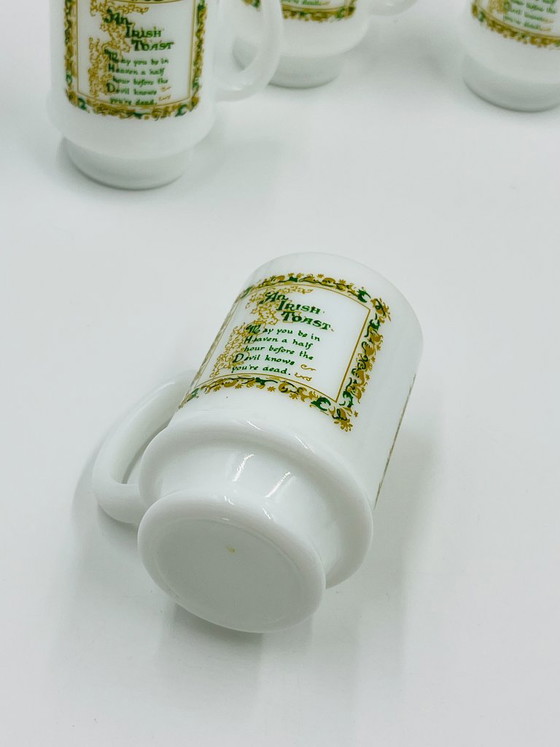 Set of 4 Opaline "An Irish Toast" Vintage Cups – Glass & Decanter, Glass (photo 8 of 8)