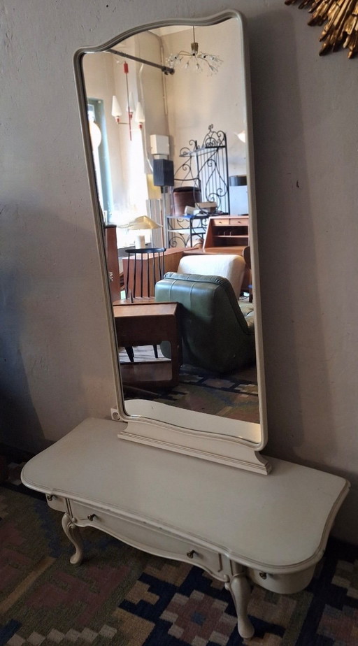 Vintage Boho Standing Mirror, 1970-80