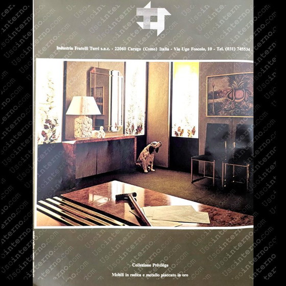 Image 1 of Console table with mirror in briar root by Mario Falcone for Fratelli Turri, 1970s