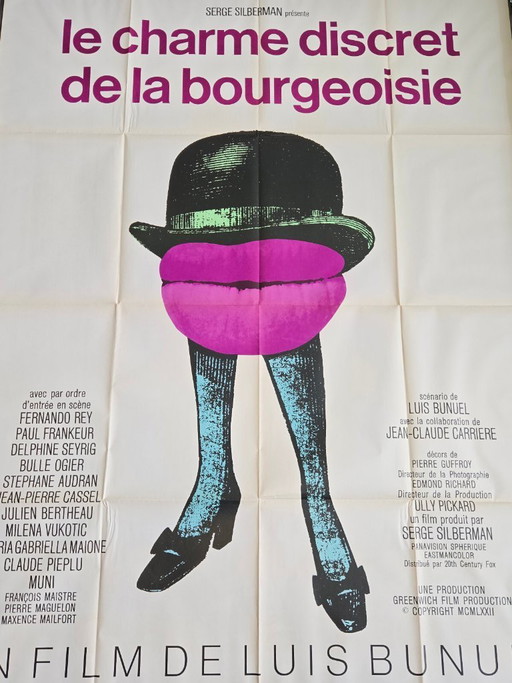 ORIGINELE VINTAGE POSTER 120x160cm DE DISCRETE CHARME VAN DE BOURGEOISIE BUNUEL