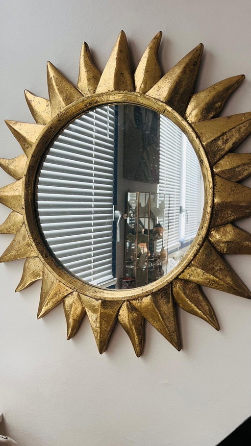 Sunburst set clock mirror globe mirror