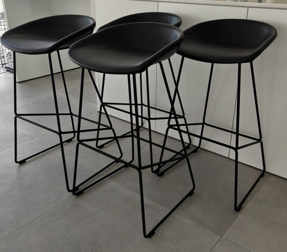 4 x Bar Stool Hay AAS39 Black Leather 75cm – Barstools (photo 7 of 7)
