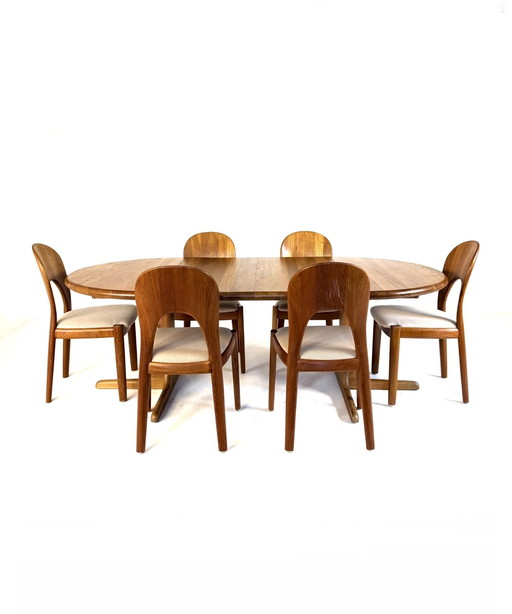 Mesa de comedor danesa vintage extensible XL, Juul Kristensen '70