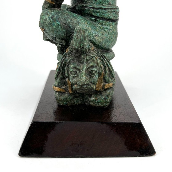 Image 1 of Vintage sculptuur in pre-Columbiaanse stijl – malachietlook (Midden 20e eeuw)