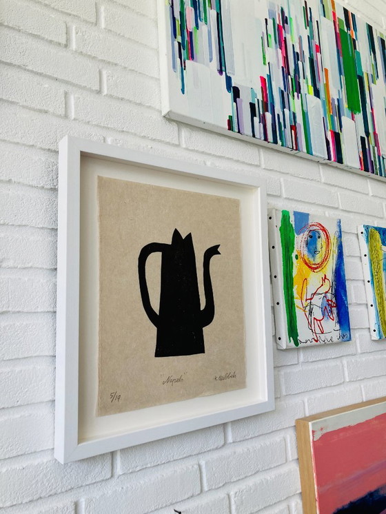 Image 1 of Klaas Gubbels - Xilografia - "Napoli" - vetro artistico