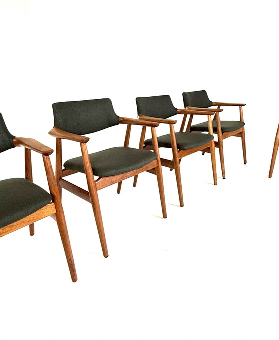 6x GM11 restaurées, Glostrup Møbelfabrik ‘60 – Chaises de salle à manger, Wood, Wool (photo 7 of 15)