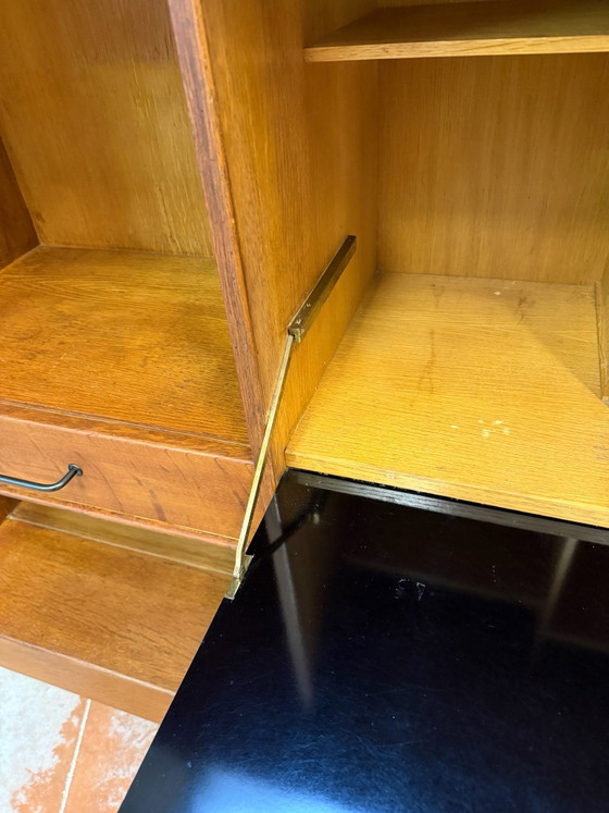 Solid oak design Sideboard attributed to Charles Ramos, vintage from the 60s, Wood, Black (photo 8 of 15)
