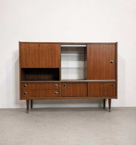 Credenza alta vintage anni '60 con bar e vetrina – Credenze alte, Wood (photo 3 of 8)