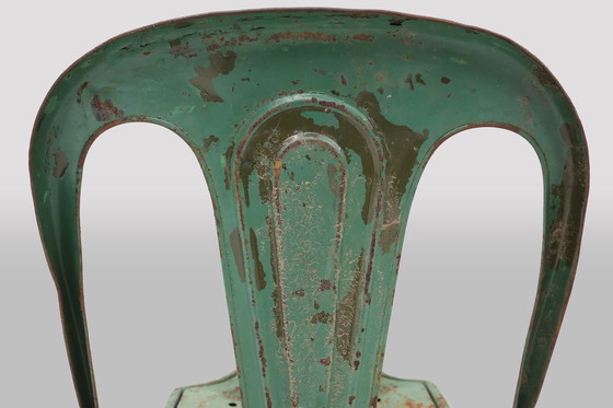 Image 1 of Set of 4 Vintage Green Model A Chairs from Tolix, France, 1950s