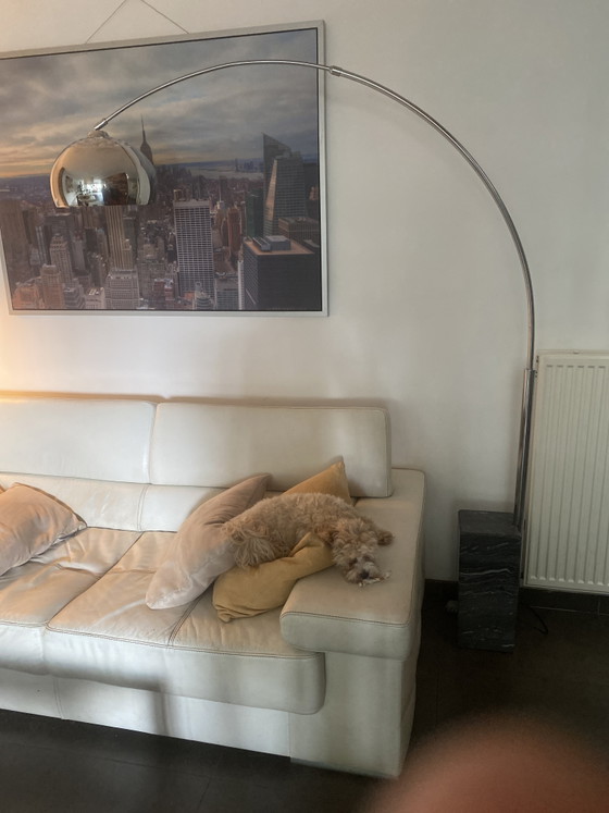 Image 1 of Large XXL arc lamp with heavy marble block base