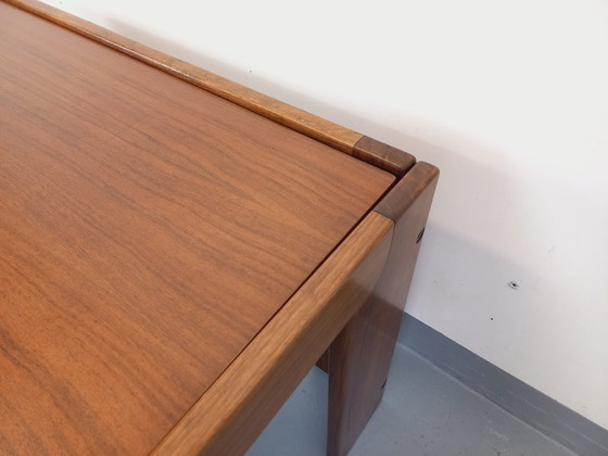 Image 1 of Vintage Italian square coffee table by Afra and Tobia Scarpa for Cassina in teak and walnut from the 60s 70s
