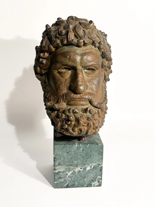 Head of the Boxer Satyros of Elis in Molded Marble, 20th Century – beeldhouwkunst