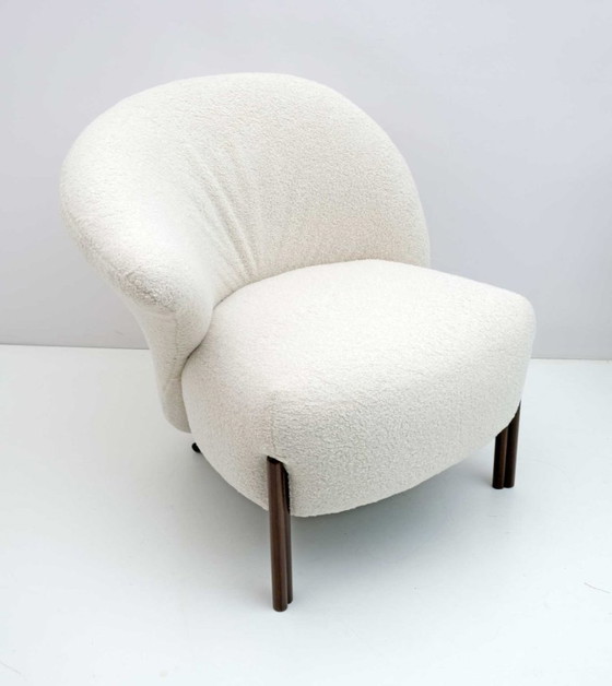 Image 1 of Postmoderner italienischer Design-Bouclè-Sessel, 1980er Jahre