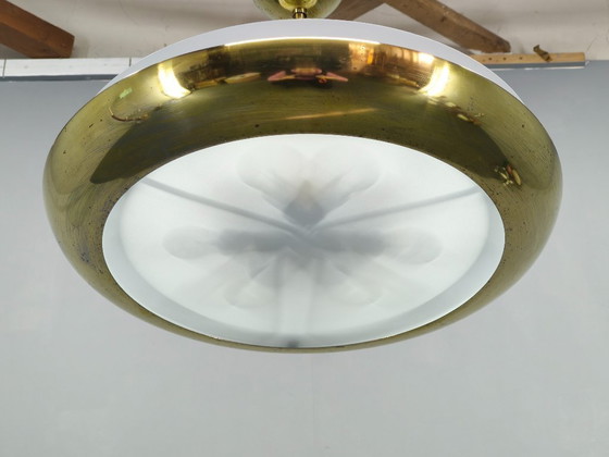 Image 1 of Josef Hurka Art Deco UFO-kroonluchter, Tsjechoslowakije, jaren 1930
