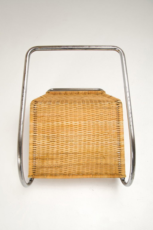 Freischwinger-Loungesessel aus Rohrgeflecht - Bas van Pelt