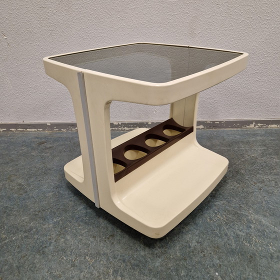 Image 1 of 70s bar cart coffee table drinks table spaceage