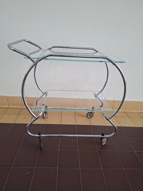 Image 1 of Servierwagen im Art-déco-Stil mit Rohrrahmen