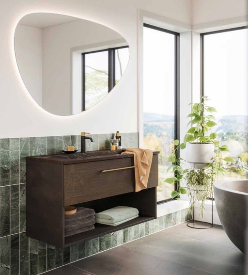 Miroir de salle de bain design Primabad, forme organique, 140 x 93 cm