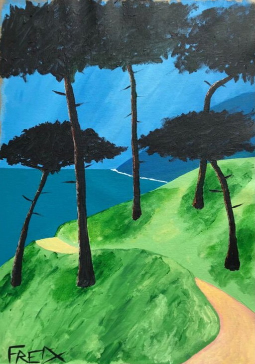 Acrylic on raw canvas A3 (42x30cm).