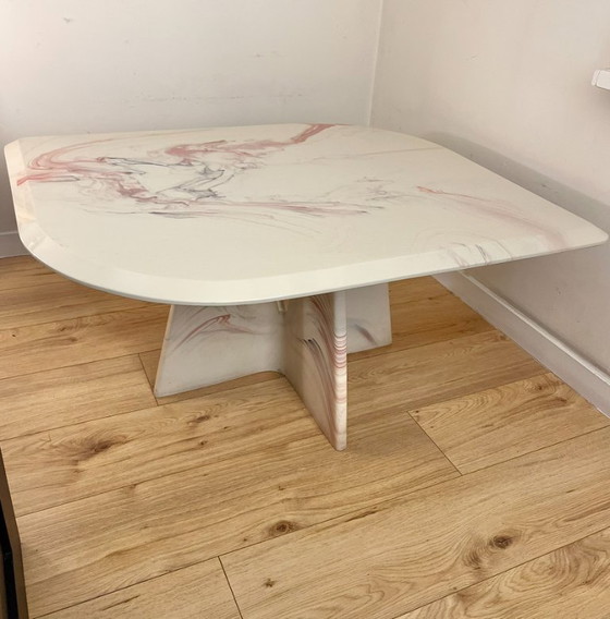Image 1 of Pink Marmorino vintage Italian design coffee table