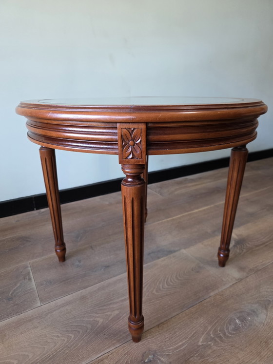 Image 1 of Vintage bijzettafel met Weens vlechtwerk
