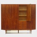Armadio vintage a 4 ante in teak, design scandinavo, anni '60.
